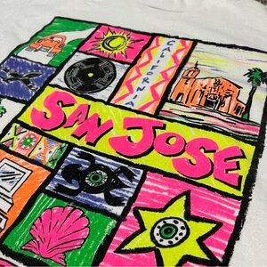 SOLD - Single-Stitch San Jose 90s Neon California Summer Graphic T-Shirt
